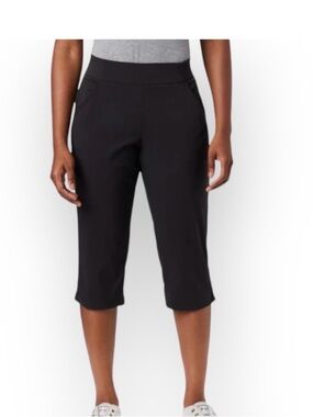 Columbia Omni Shade active fit capris pull on pants black Large new